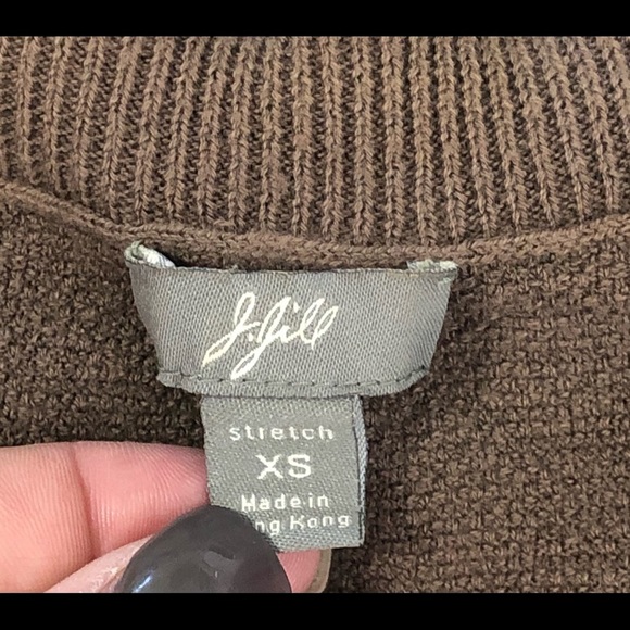 J. JILL VINTAGE WOMENS BROWN RUFFLED BUTTON UP SWEATER CARDIGAN #8 - Picture 4 of 8